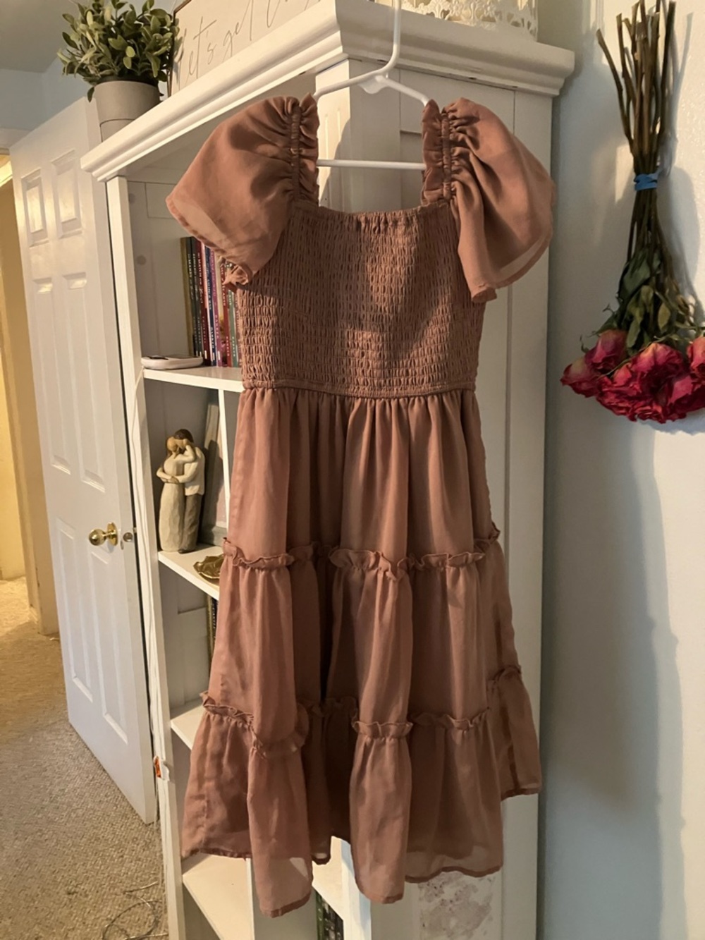 Ivy City Co Dusty Rose Ellie Flutter-Sleeve Tiered Dress